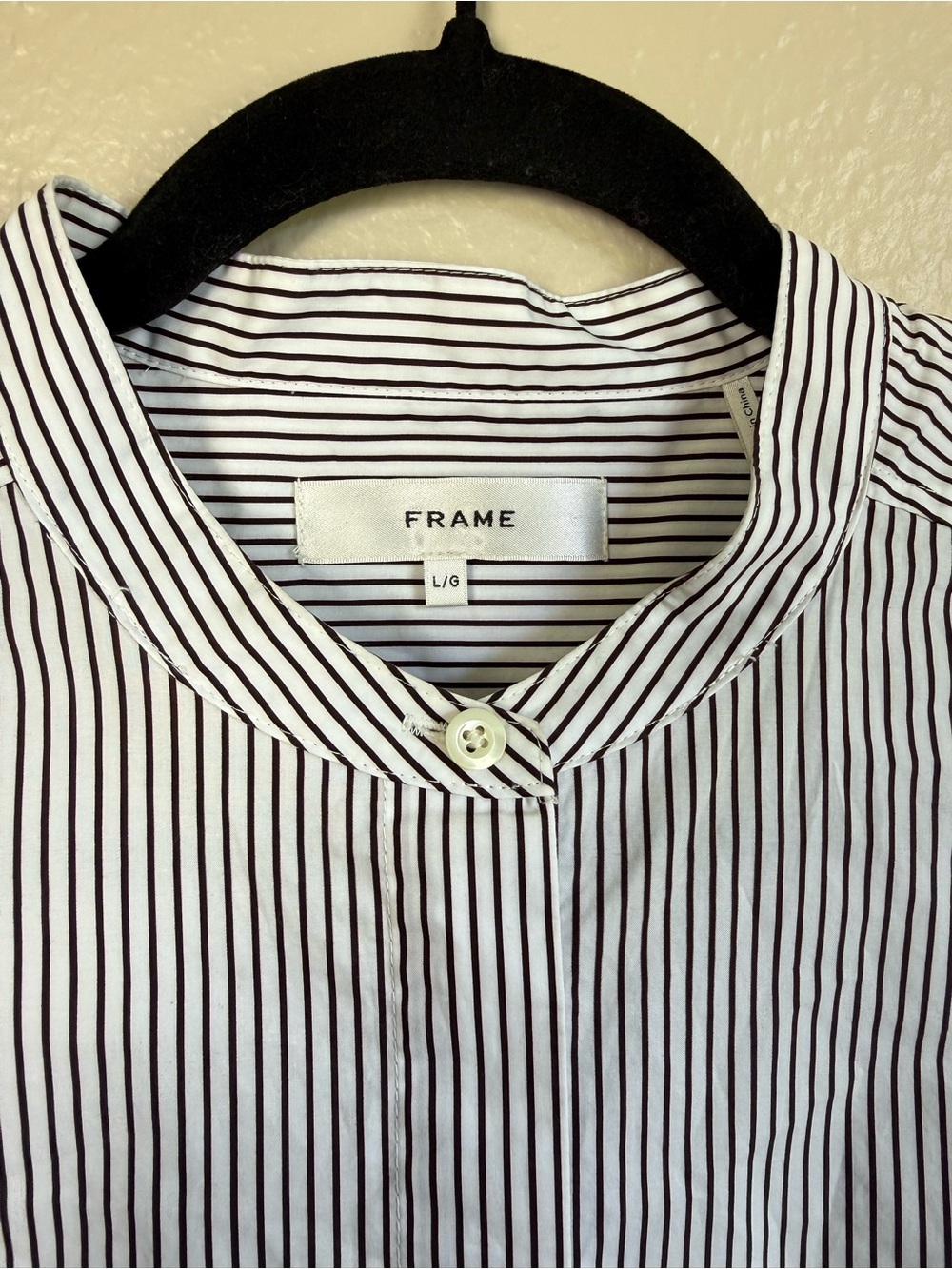 Frame The Shirred Puff Sleeve Stripe Organic Cotton Top - Picture 4 of 6